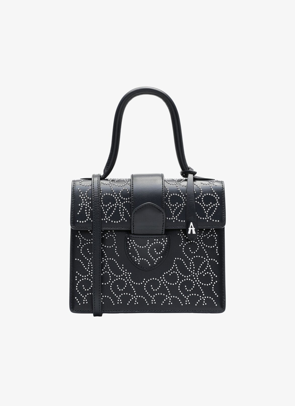 LEONIE SMALL CUIR LUX CLOU ONDE BLACK ALAÏA BLACK  LEONIE SMALL CUIR LUX CLOU ONDE BLACK